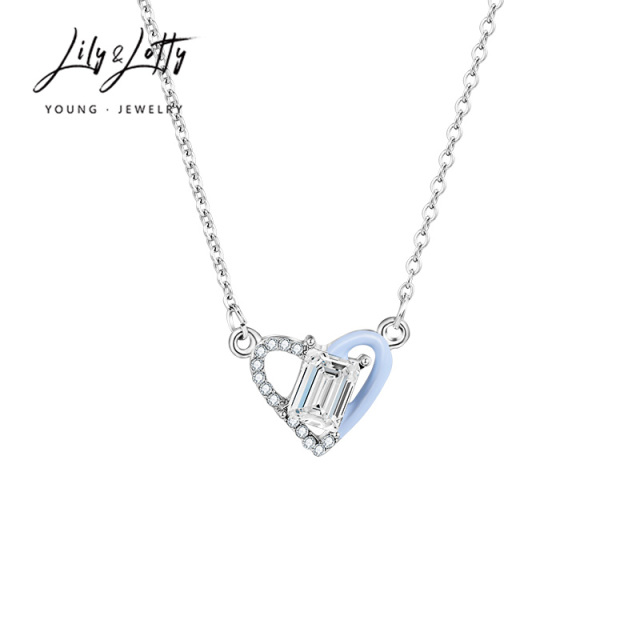 8717392.芭比甜心可爱爱心小众设计复古简约耳环项链饰品套装