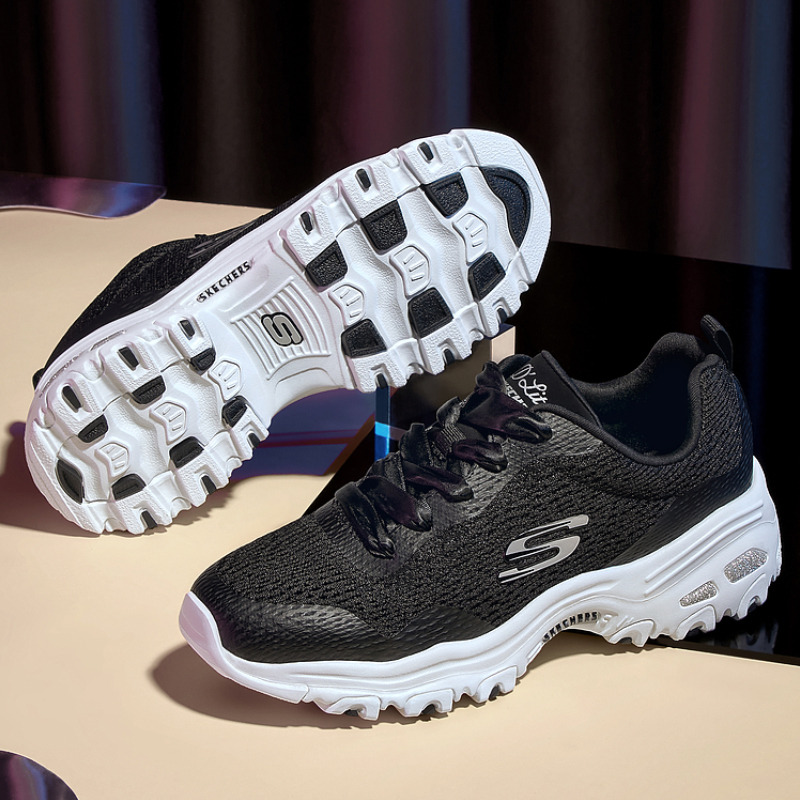8777056.Skechers斯凯奇女士甜美丝带老爹鞋熊猫鞋