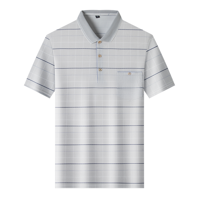 8787173.雄狮爸爸夏装中老年男装短袖t恤冰丝中年人男士上衣服爷爷装polo衫男