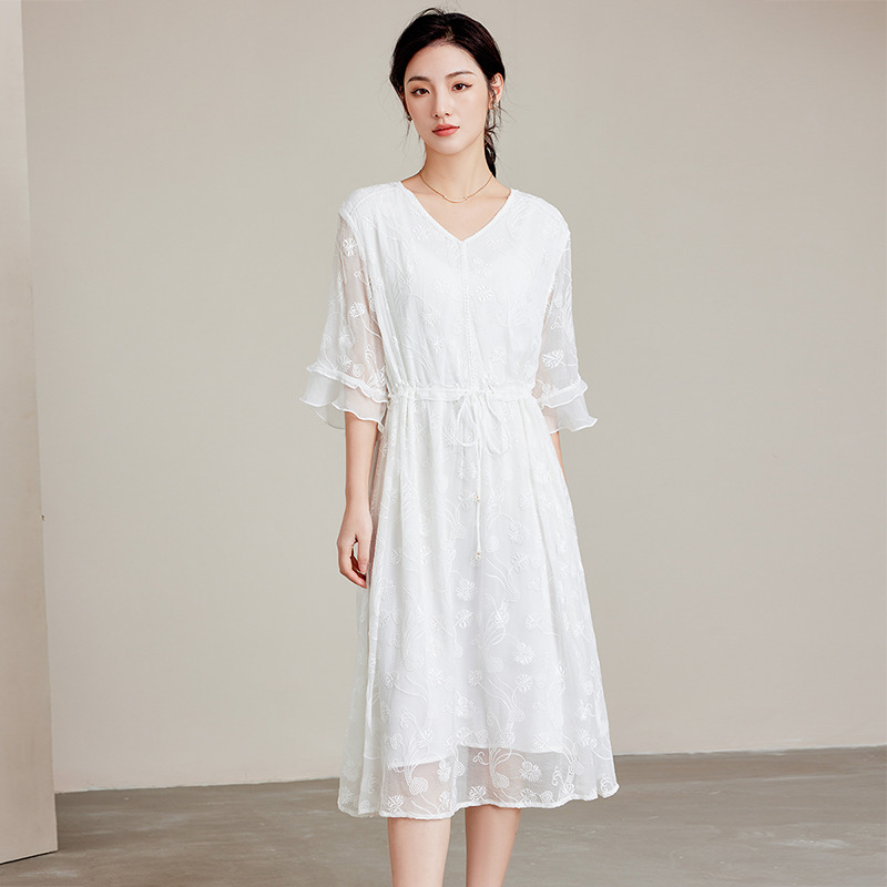8901256.【100%桑蚕丝】兽王夏季女式连衣裙