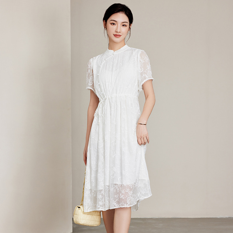 8900946.【100%桑蚕丝】兽王夏季女式连衣裙