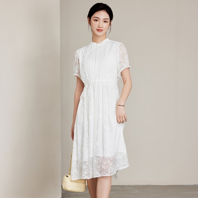 8900946.【100%桑蚕丝】兽王夏季女式连衣裙