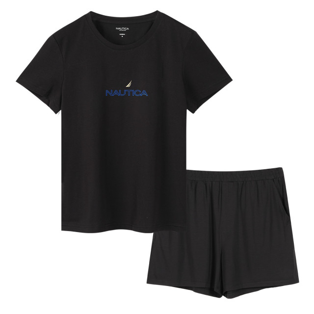 8907753.Nautica Intimates春季女士圆领短袖短裤家居服两件套