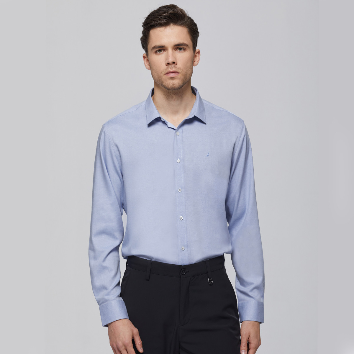 8914909.Nautica Tailored男士长袖衬衫舒适有型正装衬衫衬衣