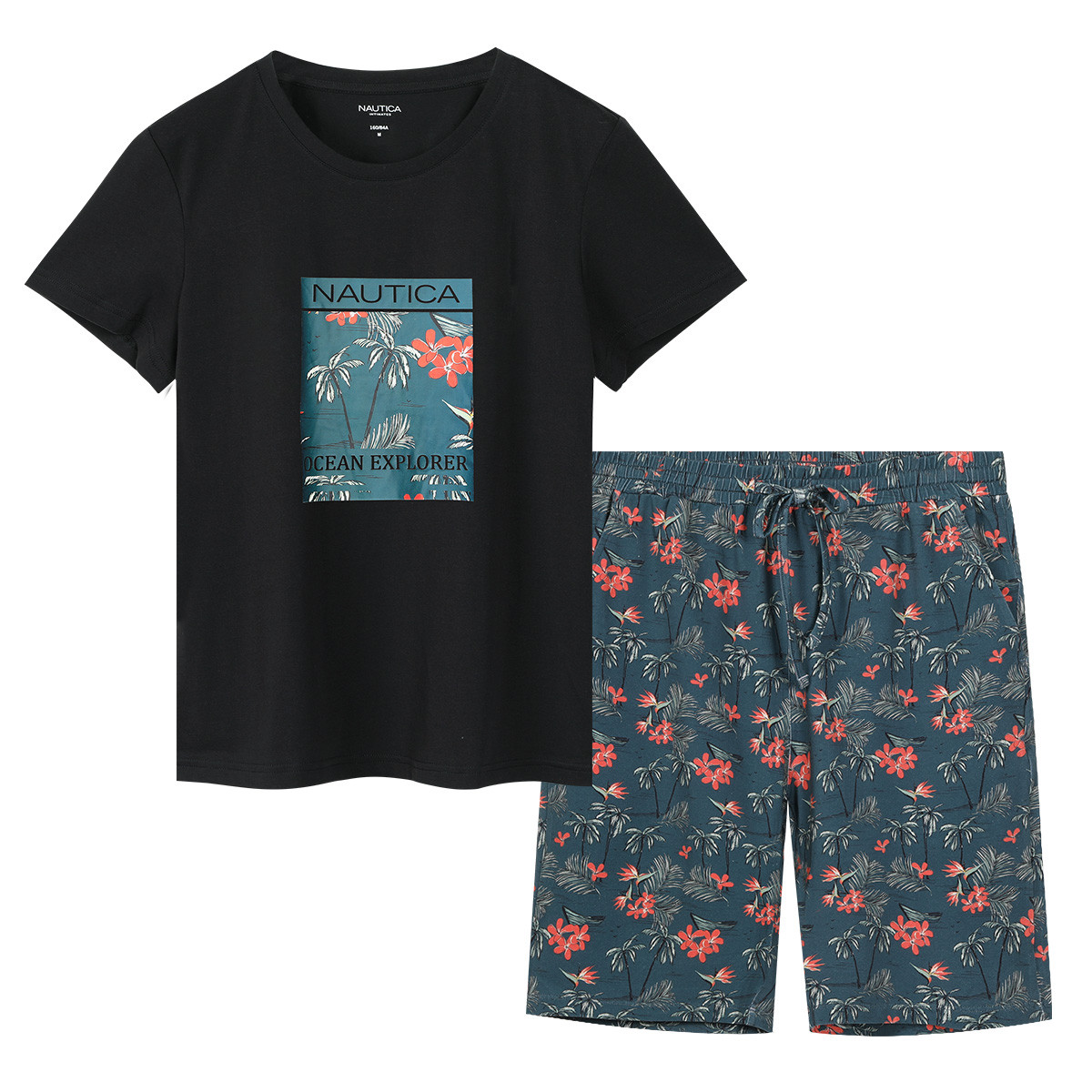 8950209.Nautica Intimates春夏季女士半袖圆领短袖睡衣女士居套装