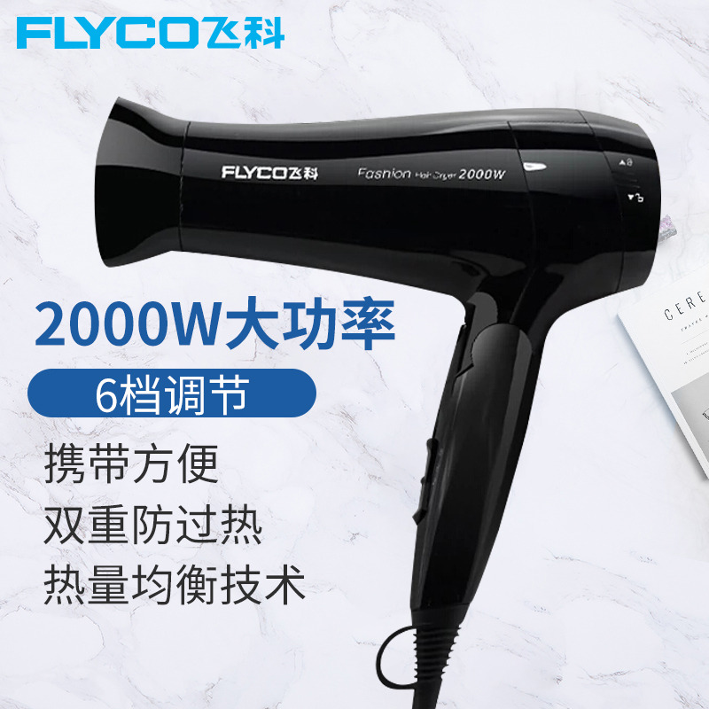 8967427.飞科电吹风FH6231电吹风筒2000w6档可调大功率健康柔风模式家用发廊吹风筒