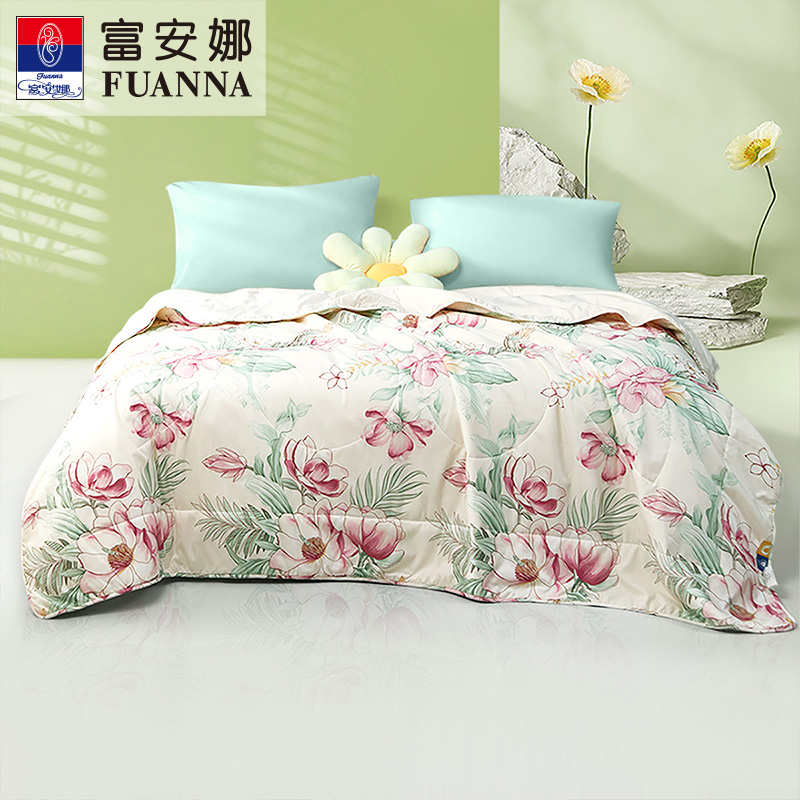 12244117.富安娜 春夏新品 可水洗大豆纤维 印花夏被\花姿缦