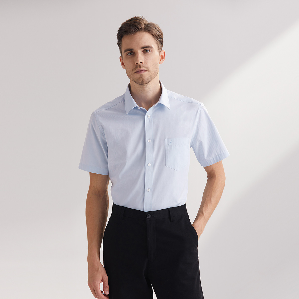 9028172.Nautica Tailored短袖衬衫商务正装男式衬衣