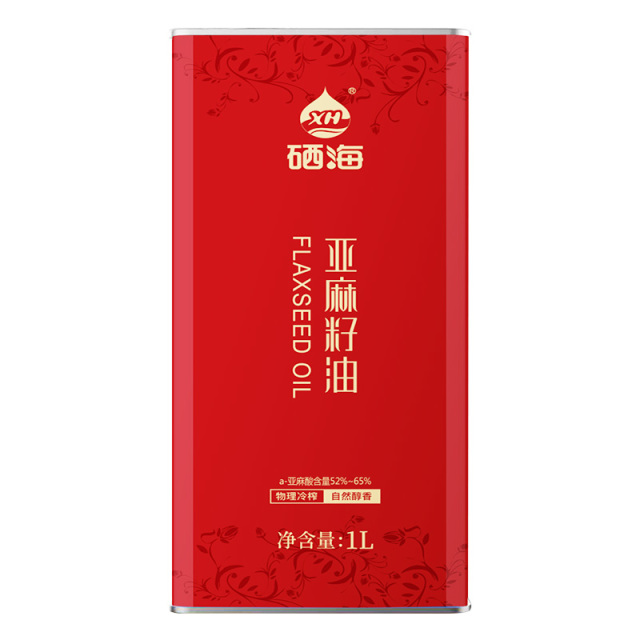 12687096.【裸价直降】硒海 马口铁冷榨一级亚麻籽油1L 低温物理冷压榨 自然醇香