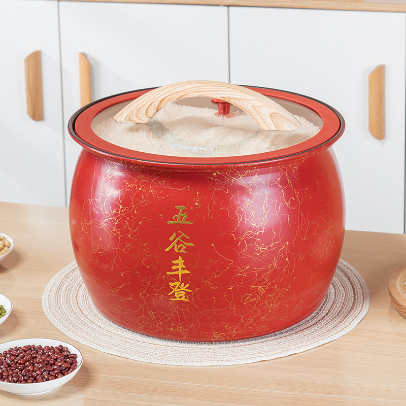 9051303.【2023新品】Debo德铂五谷丰登精铁米桶12L