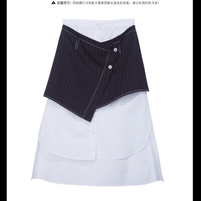 13273131.夏季商场同款半身裙女拼色时尚过膝HTSK320C