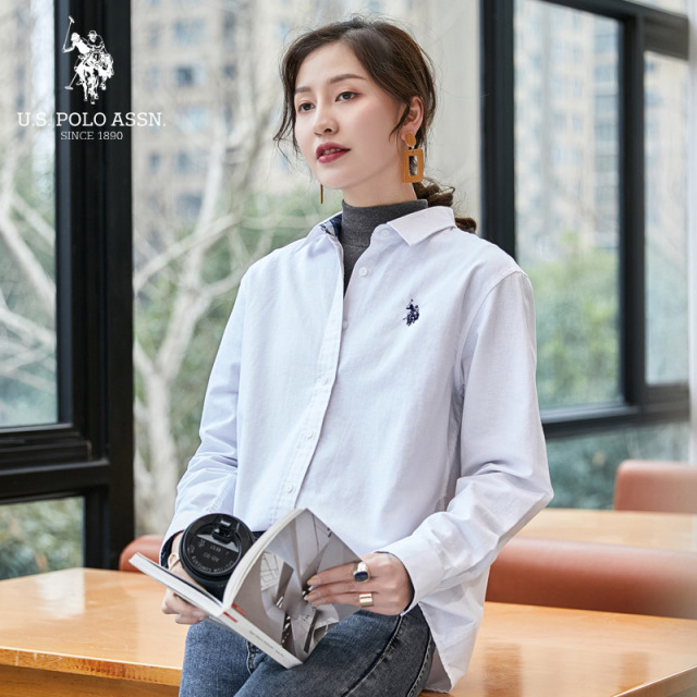9068456.USPOLOASSN女装全棉牛津纺小马标长袖衬衫